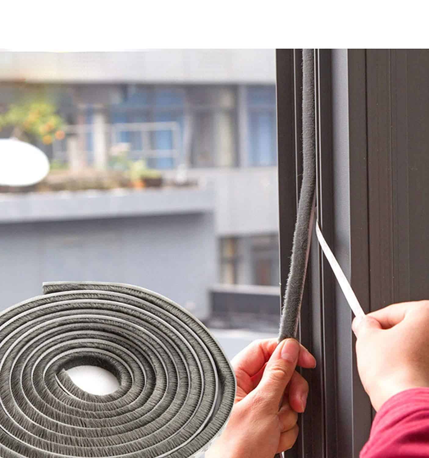 weather stripping on a window reduces noise and saves energy