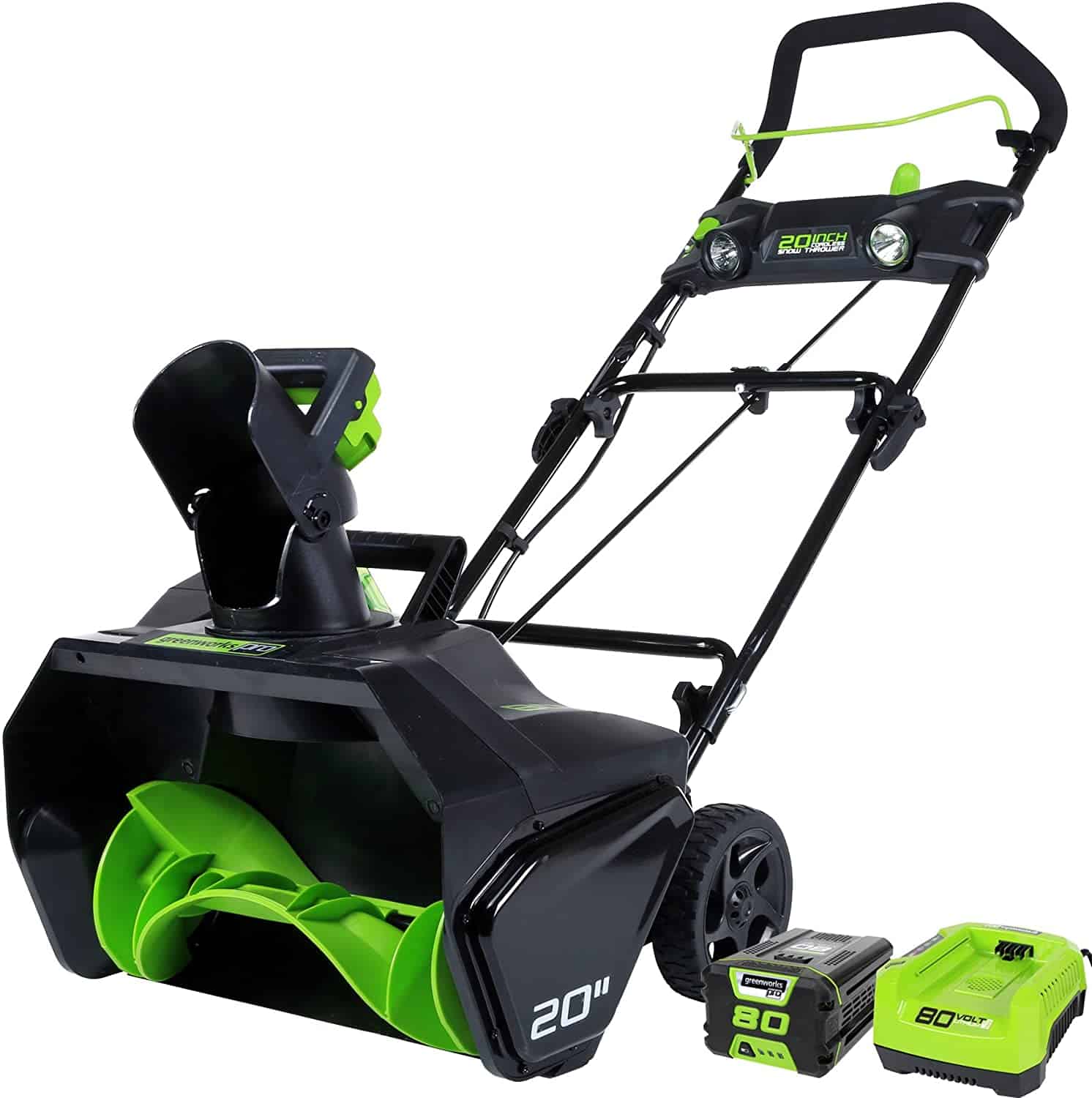 Greenworks Pro snow blower with battery packs