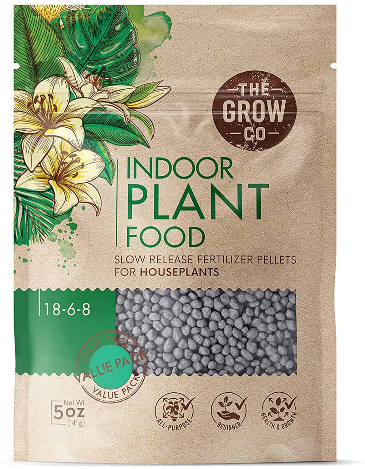 Grow Co indoor plant food can be used to fertilize houseplants