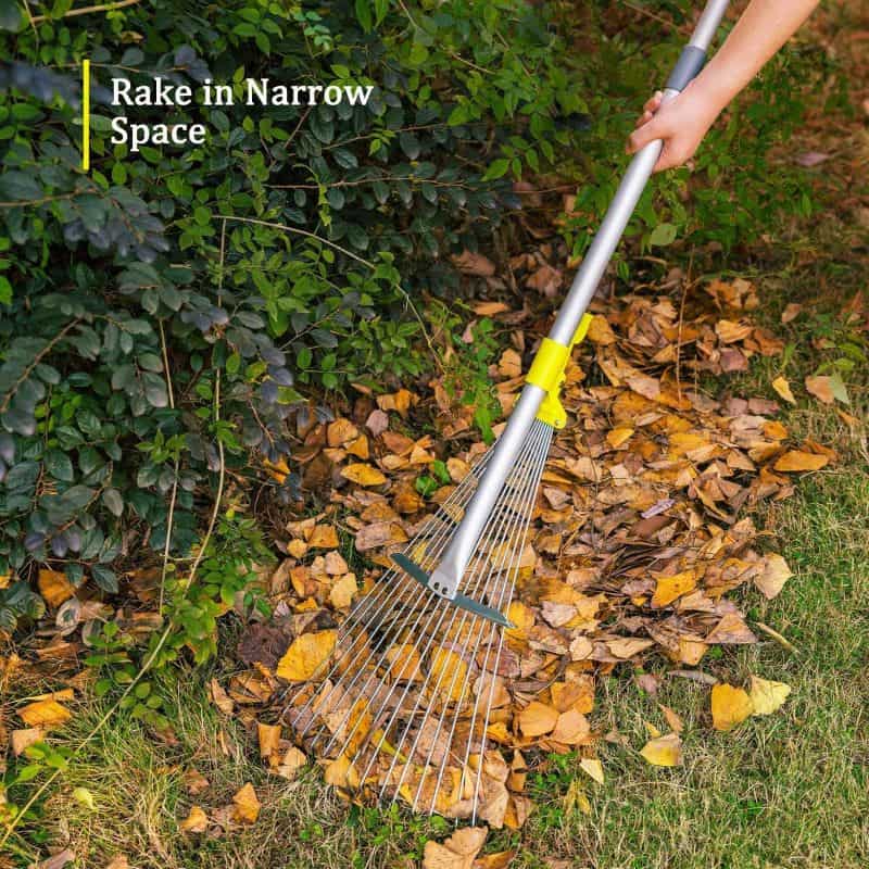 jardineer adjustable leaf rake for lawns and gardens