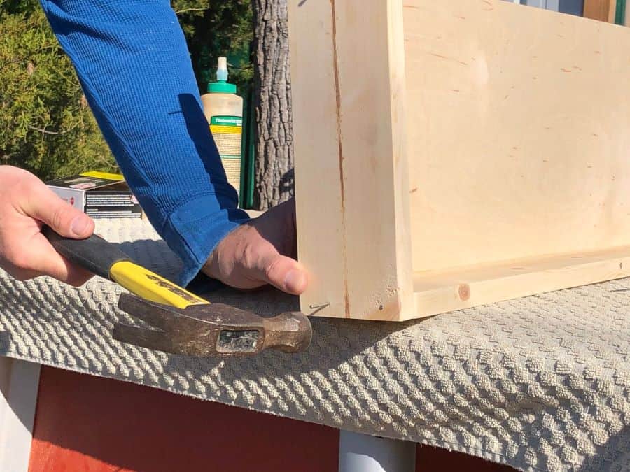 assemble the drawer box and nail the end pieces