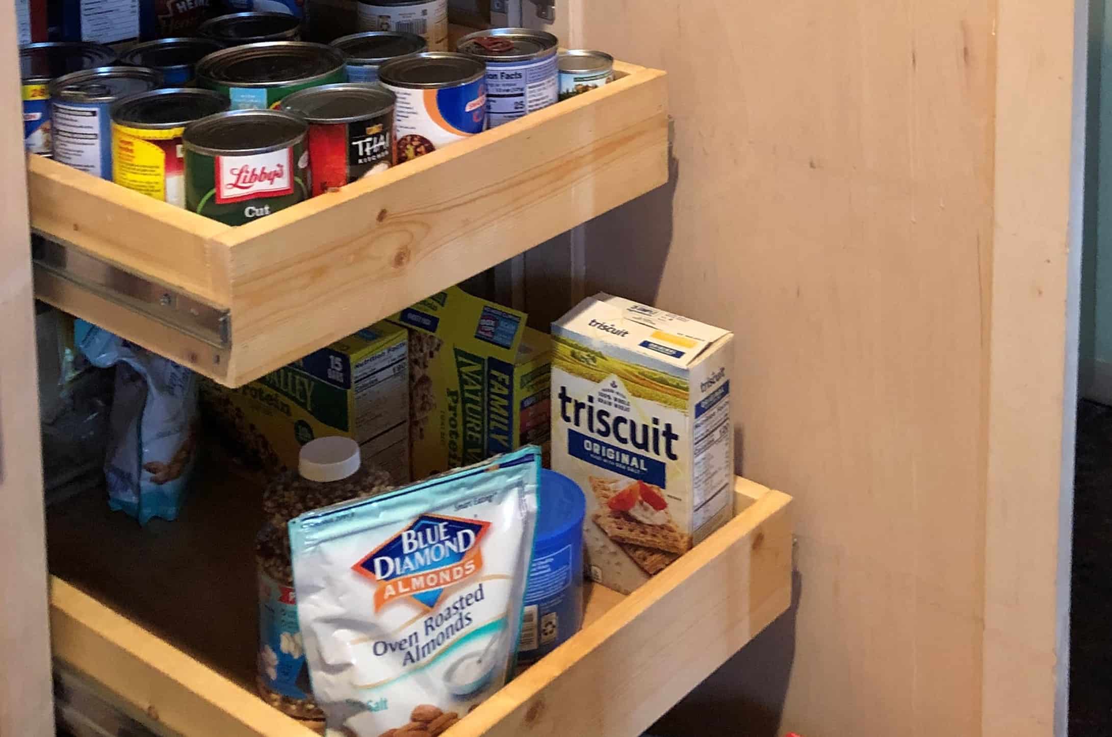 do-it-yourself DIY pull out shelves can transform kitchen cabinets