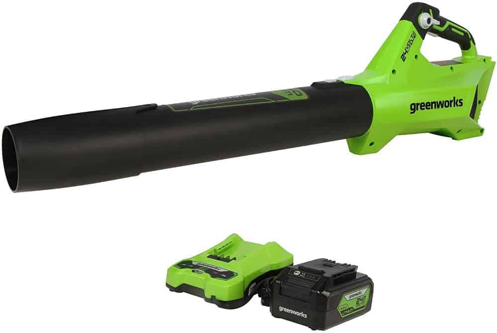 greenworks cordless blower plus battery and charger