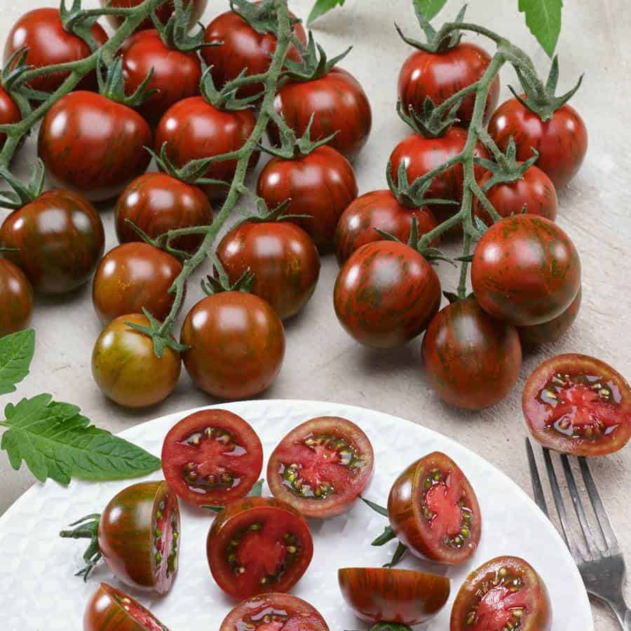 best new vegetable seeds include Gum Drop Black Cherry Tomato