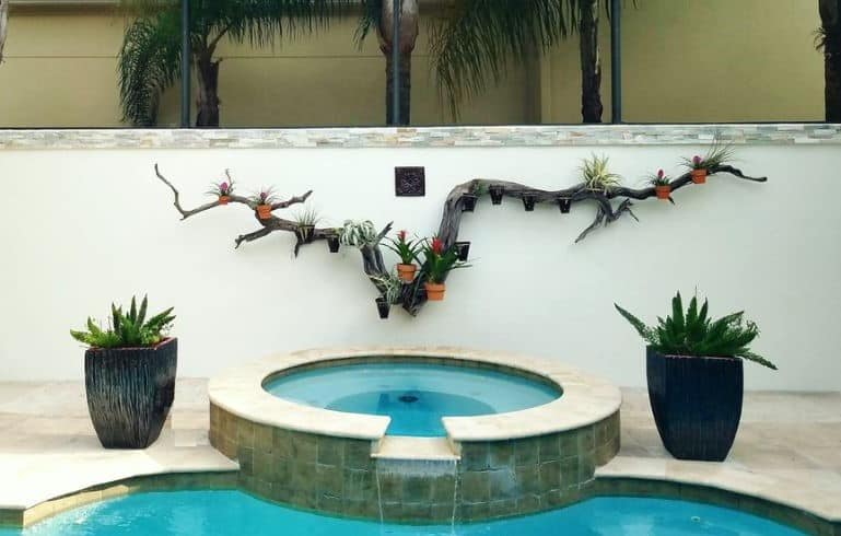 driftwood wall centerpiece for orchid garden swimming pool landscape