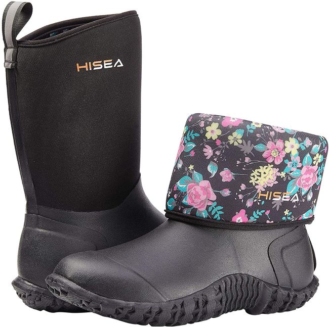 best gardening shoes and outdoor boots includes HISEA women's rubber garden boots