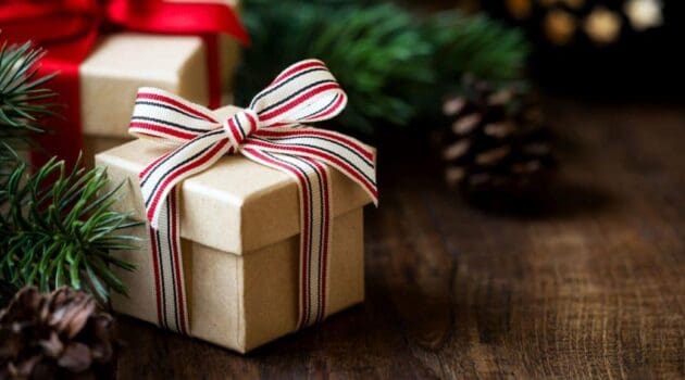 gift under Christmas tree