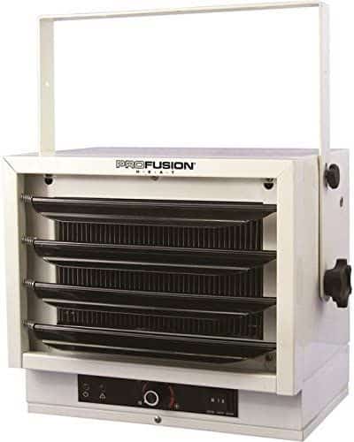 one of the best electric garage heaters is the ProFusion Ceiling-Mount Commercial Heater
