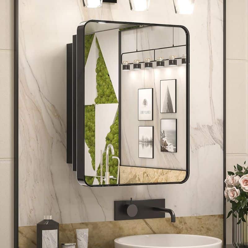 mirrored bathroom shaving cabinet