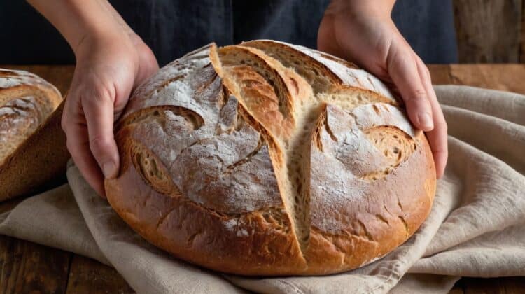 homemade sourdough bread loaf