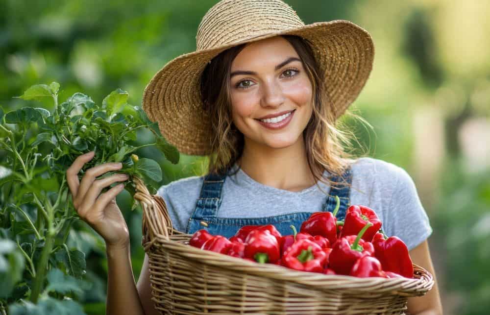 young woman in garden