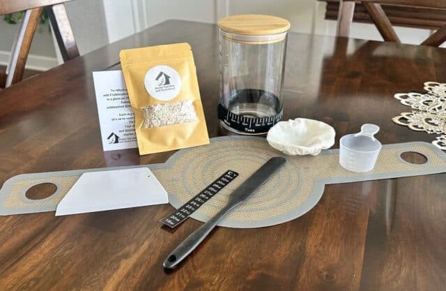 sourdough starter and jar set for beginners