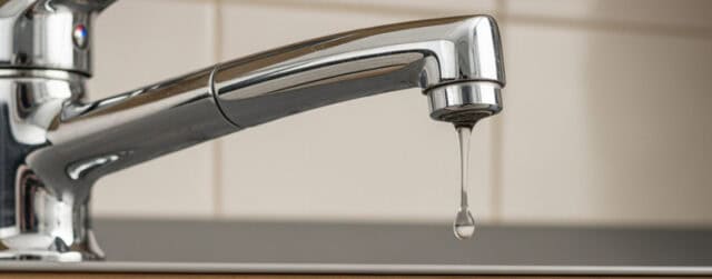 household water faucet dripping